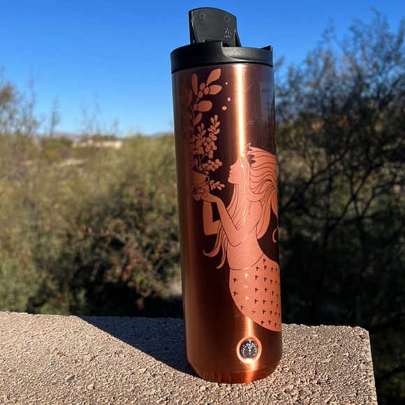 New Starbucks Rose Gold Siren Embossed Insulated Grande 16oz Coffee Tumbler - Picture 9 of 16